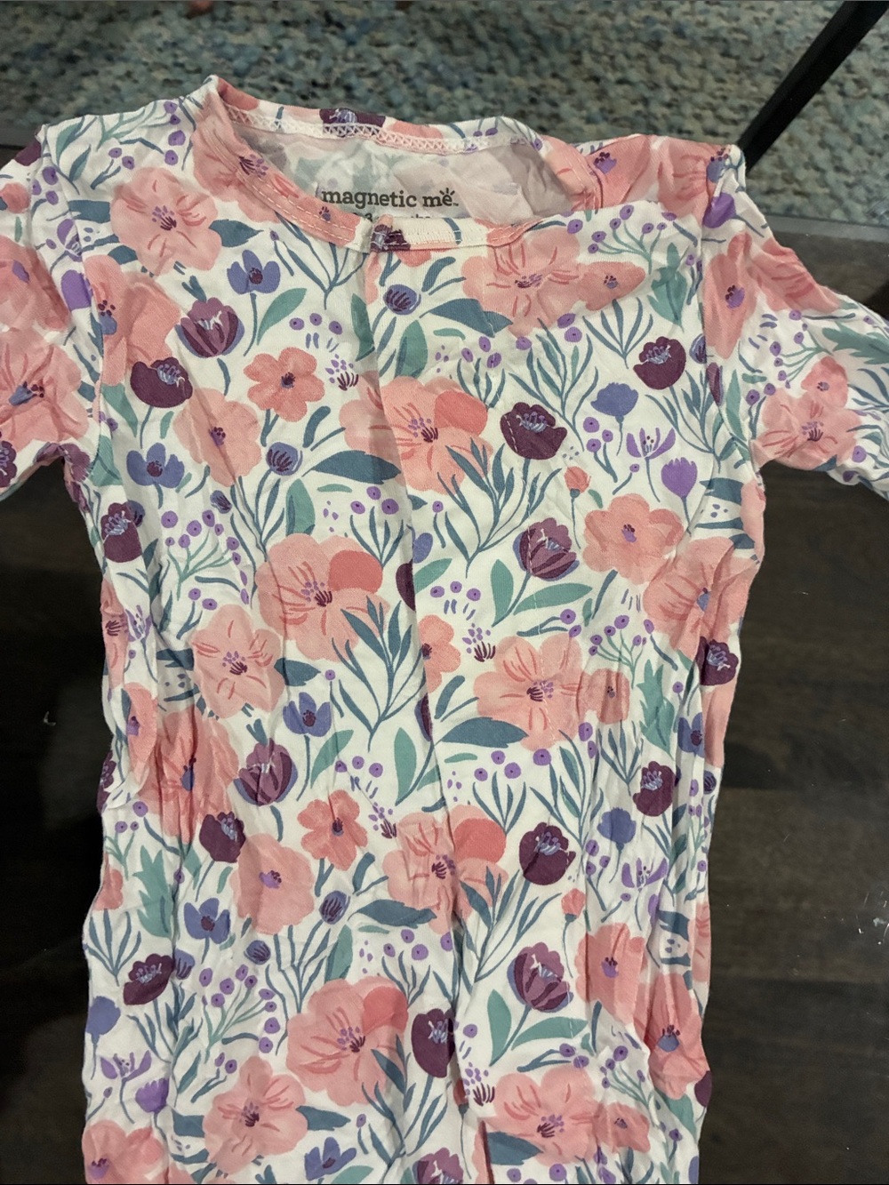 Magnetic Me Peach & Purple Floral Infant Gown